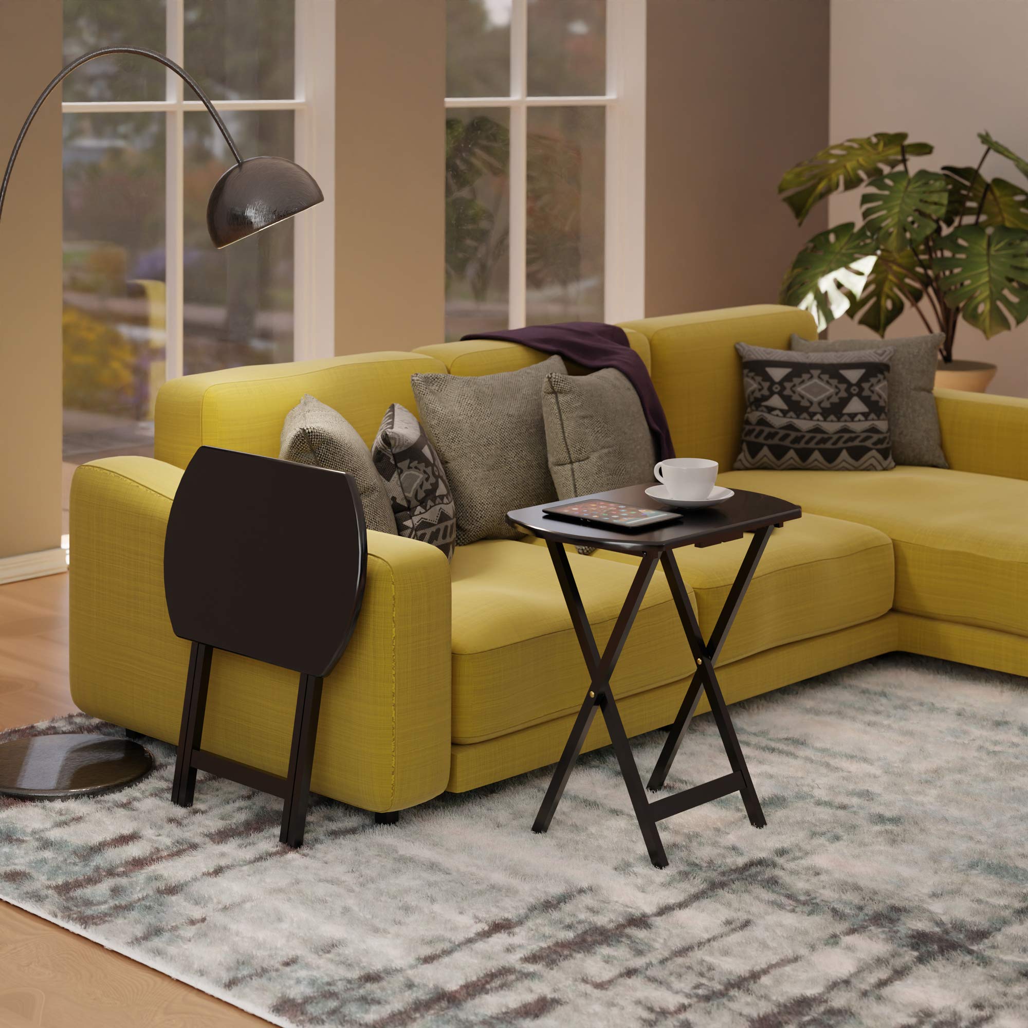 Winsome Cade Oversize Snack Table 2-Piece Set, Coffee Finish, Solid/Composite Wood ?23.62W x 15.75D x 25.43H