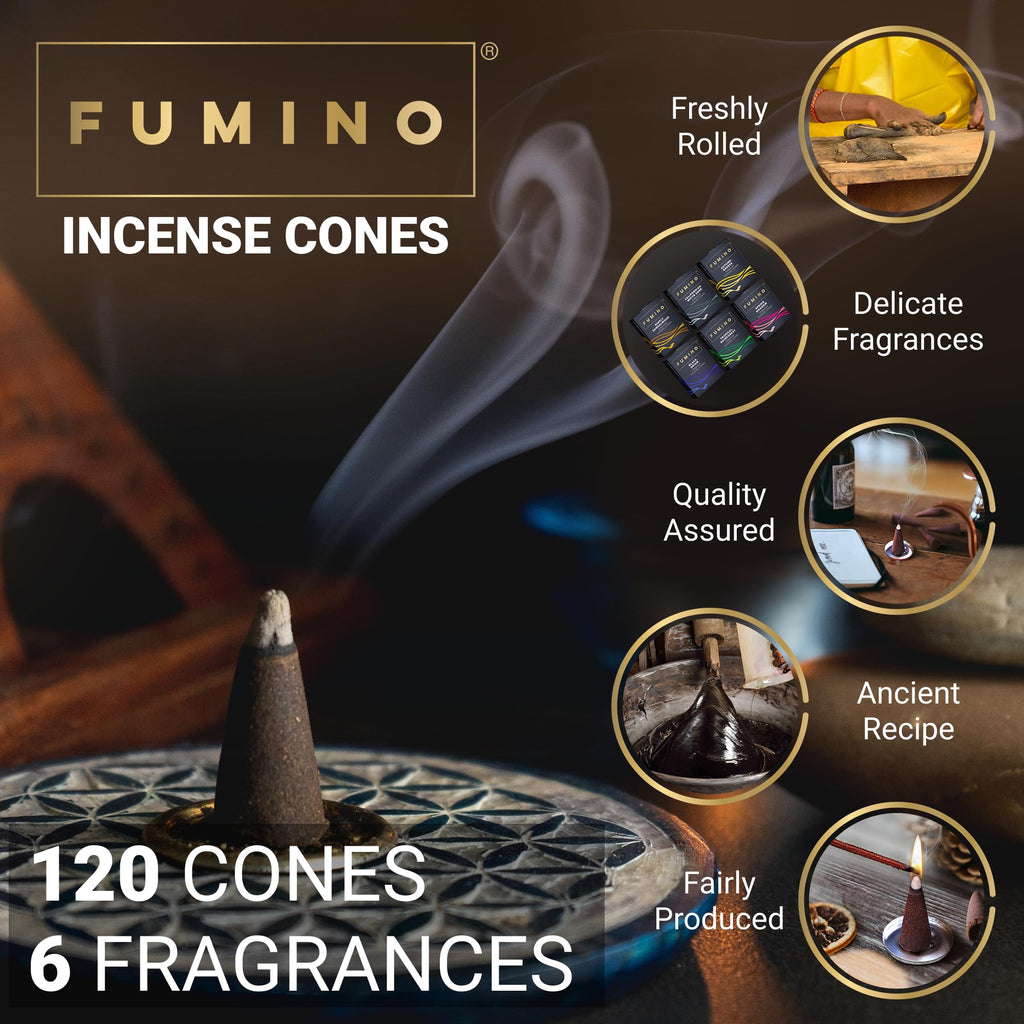 Fumino Fresh Incense Cones Multipack Tropical Tastes Bundle 6 Boxes 120 Cones Masala Agarbatti Joss Scent Fragrance For Relaxati