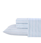 Laura Ashley Home - King Sheets, Soft Sateen Cotton Bedding Set - Sleek, Smooth, & Breathable Home Decor, Fern Blue