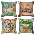Hostecco Matisse Throw Pillow Covers 18X18 Inches Set Of 4 Abstract Art Painting Pillow Cases Aesthetic Decorative Cushion Cover