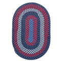 Super Area Rugs Oval 2 X 3 Blue - Red - Navy Oval Braided Rug for Farmhouse/Nautical Style Kitchens and Bathrooms