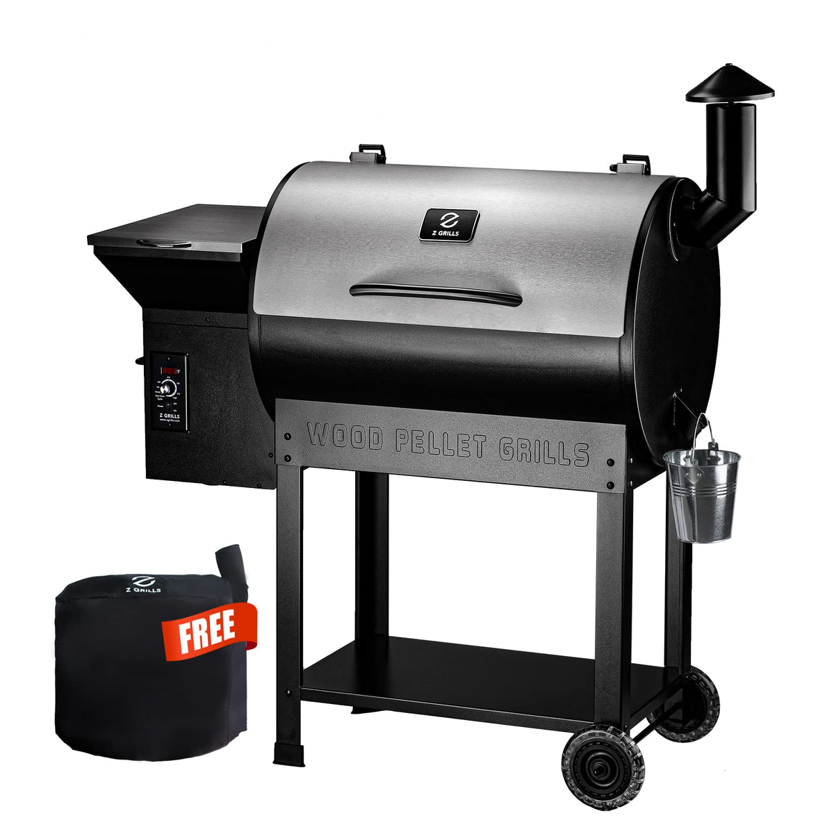 Z Grills Wood Pellet Smoker Grill, 8 In 1 Bbq Grill With Auto Temperature Control, 697 Sq In Cooking Area For Backyard, Patio An