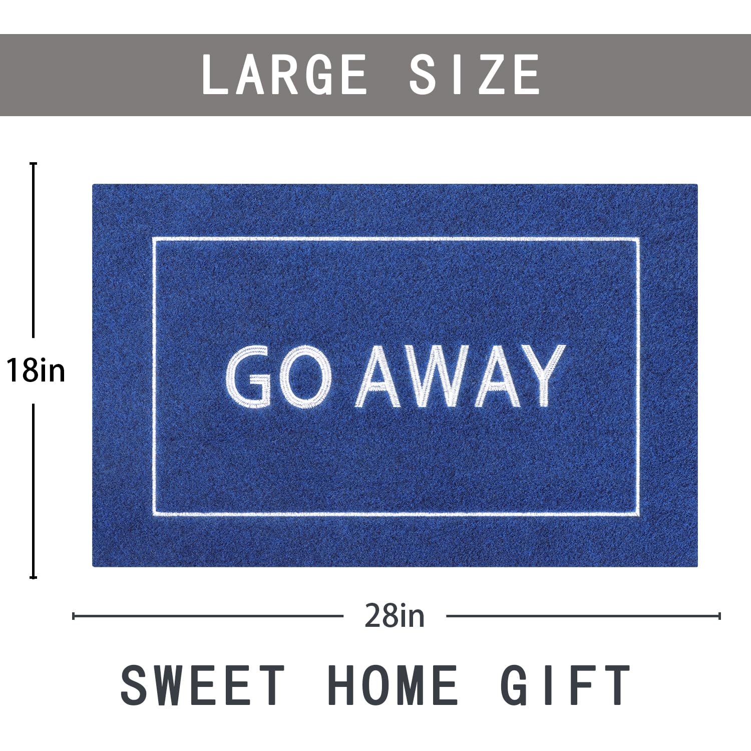 Jjuuyou Welcome Mats For Front Door Outdoor Entry Go Away Doormat Non Slip Rubber Mat For Home Indoor Farmhouse Funny Kitchen Do