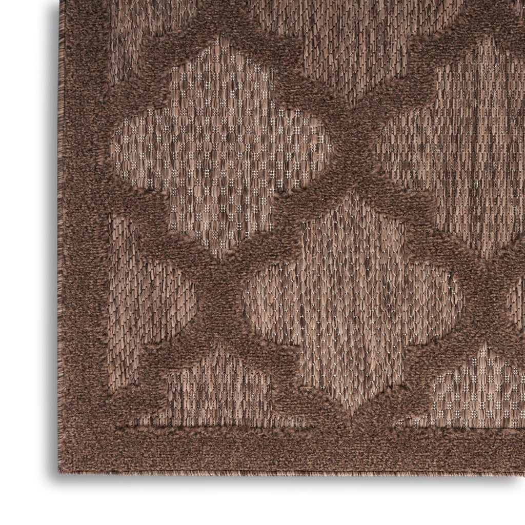 Nourison Easy Care Indoor/Outdoor Brown 6' X 9' Area Rug, Easy Cleaning, Non Shedding, Bed Room, Living Room, Dining Room, Backyard, Deck, Patio (6X9)