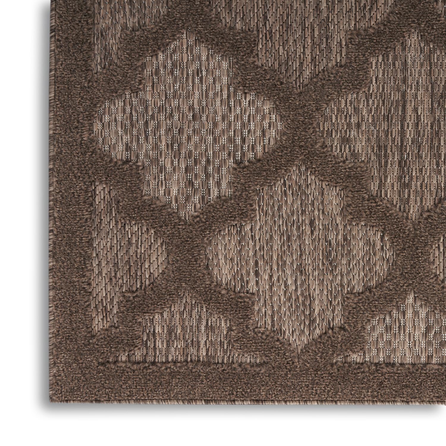 Nourison Easy Care Modern Indoor/Outdoor Brown 8' X 10' Area Rug, Easy Cleaning, Non Shedding, Bed Room, Living Room, Dining Room, Backyard, Deck, Patio (8X10)