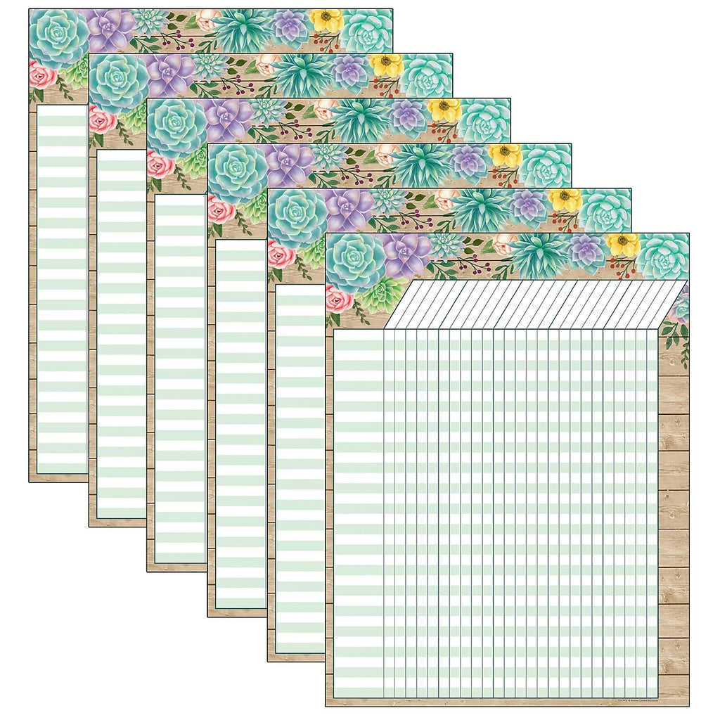 Rustic Bloom Incentive Chart, Pack of 6