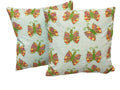 House Of Silko Light Green Cotton Crewel Embroidered Butterfly Cushion Cover For Home Decoration, Room Decor (Size16X16) Set