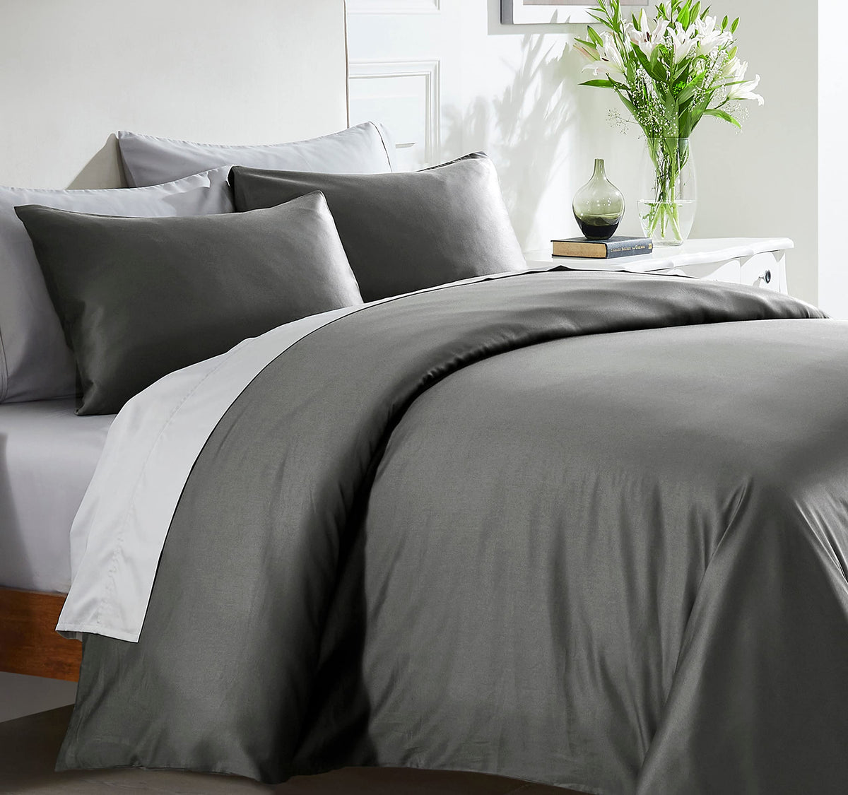 California Design Den 100 Real Cotton Duvet Cover - Premium 400 Thread Count, Hotel Quality Comforter Cover, Silky Sateen Weave,