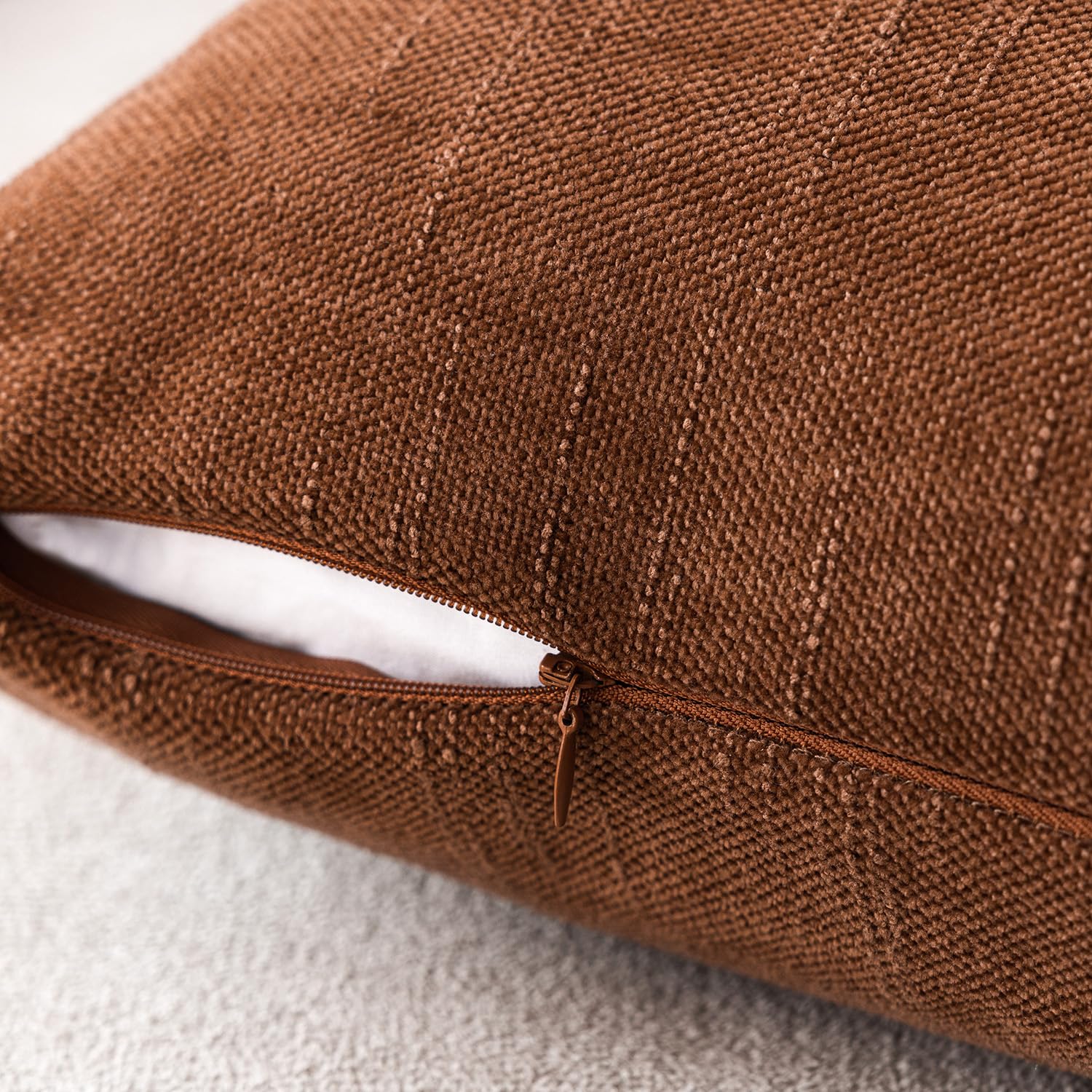 Foindtower Pack Of 2 Soft Textured Throw Decorative Pillow Covers Lumbar Accent Solid Cushion Cover Cozy Farmhouse Pillow Case W