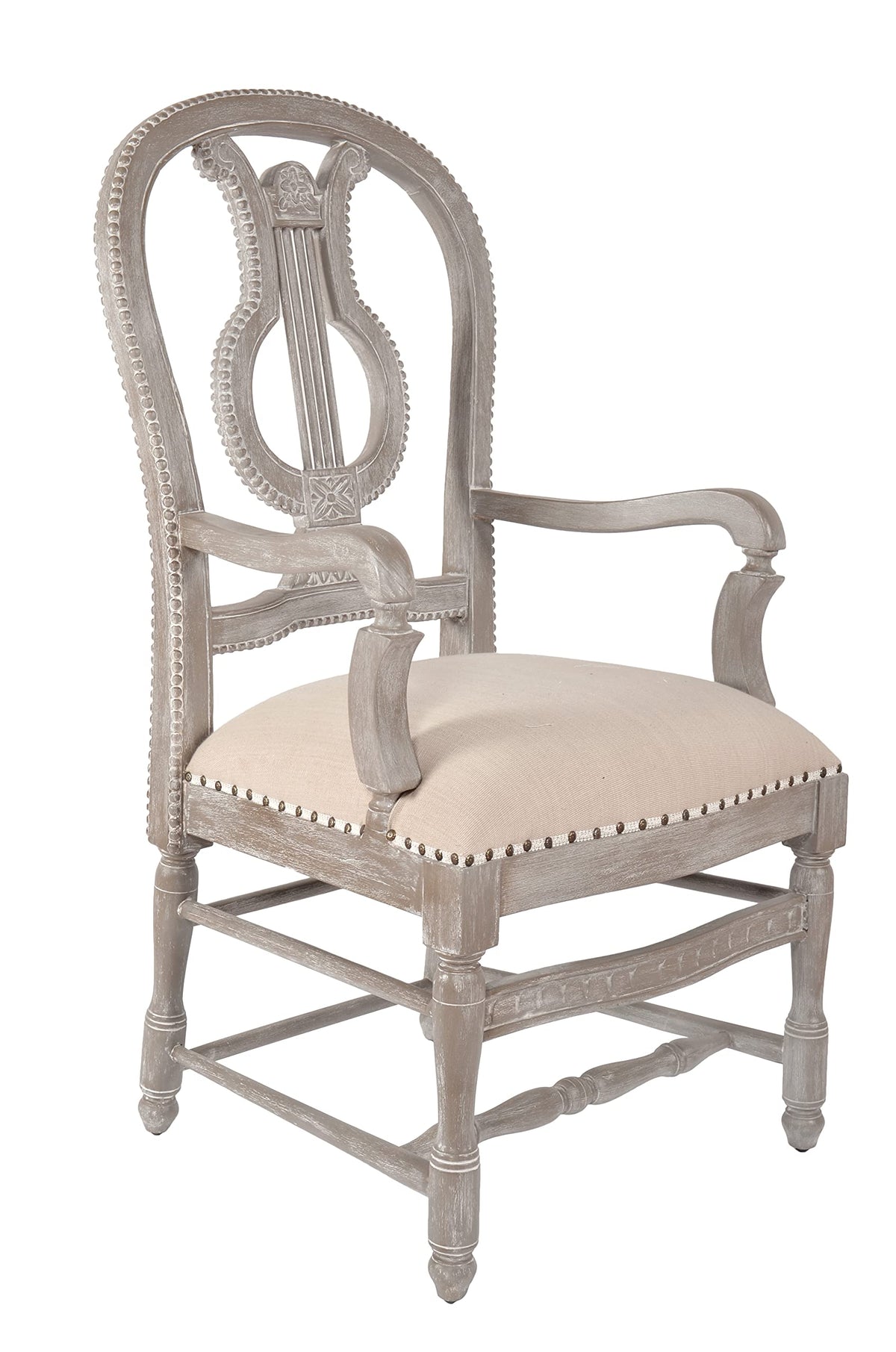 AFD Home Mystique Gray Lyre Arm Chair