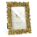 VAN GOGH ART Vintage Gold 4x6 Picture Frame, Gold Ornate Rose Flower Resin Photo Frame with Glass Front for Tabletop, Antique Pi