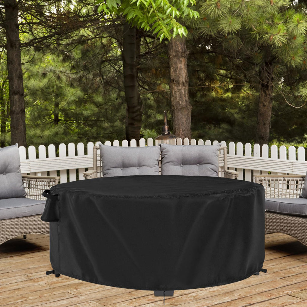Jungda Outdoor Round Coffee Table Cover 40 Inch,Waterproof Patio Round Table Covers,Heavy Duty Outdoor Furniture Cover - 40 X 18 Inch