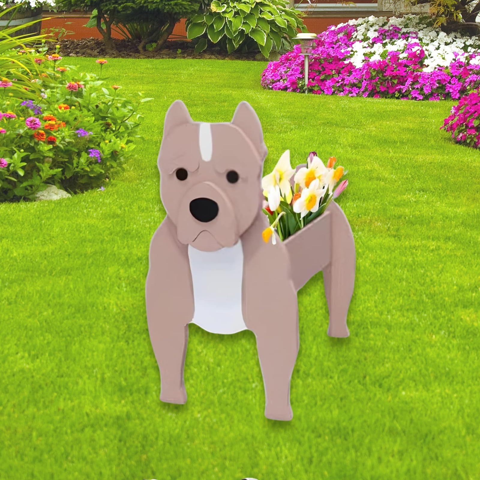 Strolfay Bulldog Dog Planter Plant Pots,Cute Dog Flower Planter,Gifts For Pet Lovers,Unique Animal Plant Pots,Office,Indoor Outd