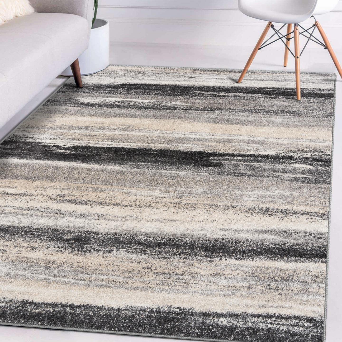 LUXE WEAVERS Tower Hill Abstract Gray 8x10 Area Rug