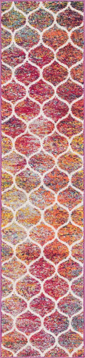 Unique Loom Trellis Frieze Collection Area Rug - Rounded (2 x 8 8 Runner, Multi/ Black)