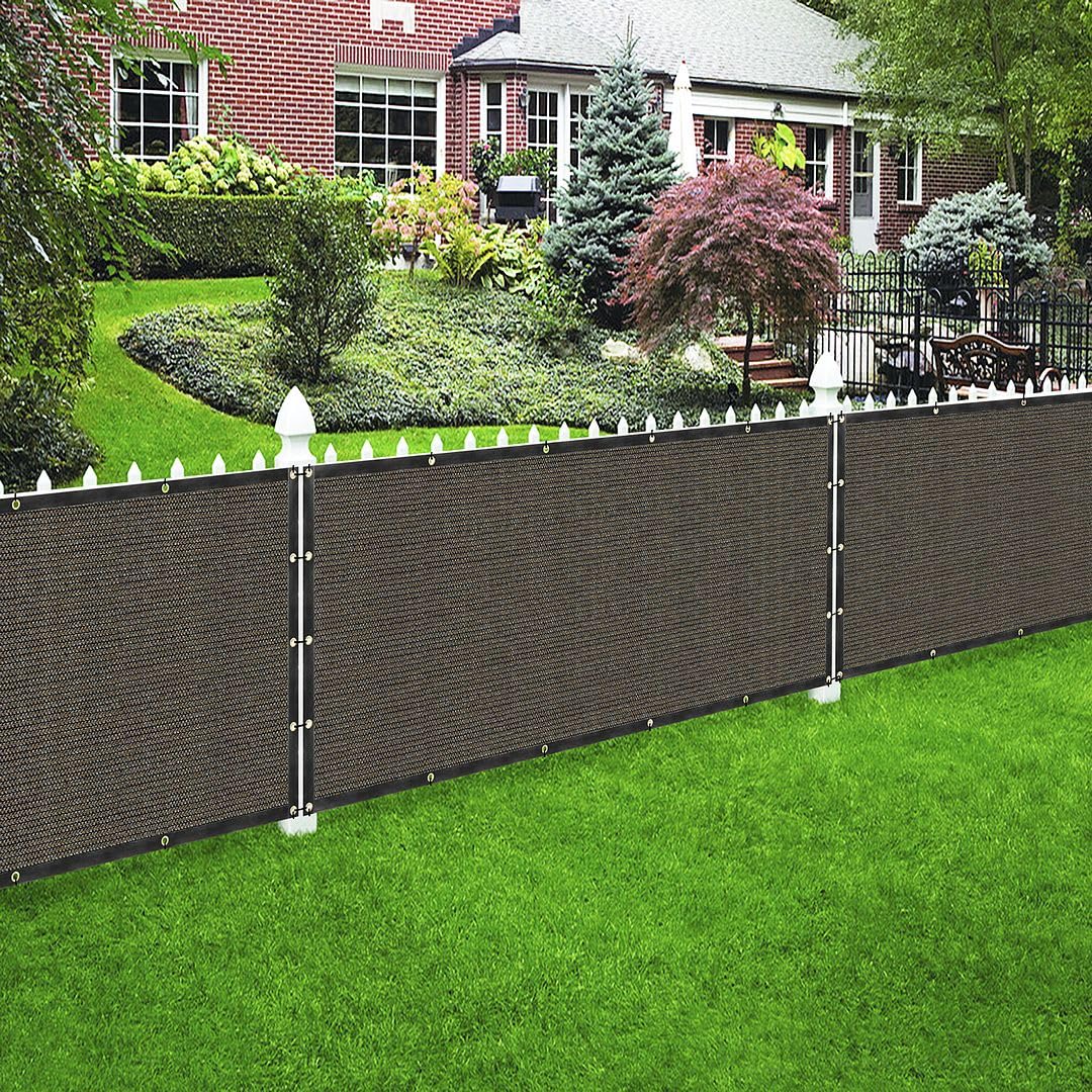 3' X 83' Brown Privacy Screen Fence Cover Panel Shade Cloth Fabric For Chain Link Fence Gate Balcony Deck Patio Pool Railing Por