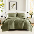 Comfort Spaces King Quilt Set Modern Reversible Plaid Coverlet King Bedding Set Cozy Quilted Winter Layer, All Season Lightweigh