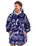 The Big Softy Oversized Blanket Hoodie Men - Basketball Graphic Print Oversized Hoodie, Super Soft Sherpa Warm Hooded Blanket, B