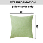 Home Brilliant Sage Green Pillow Cover 18X18 Burlap Linen Throw Pillows For Couch Sofa Bed Fall Decor, 18 X 18 Inch (45Cm), Gras