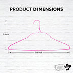 50 Wire Hangers - Pink Metal Hangers In Bulk - 18 Inch Thin, Lightweight, Bendable, Standard Dry Cleaner Coated Steel Hangers