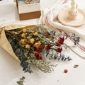 TEWEIQI Dried Rose Flower Bouquet with Eucalyptus, Babies Breath Used for Home Farmhouse Decor, Table Decor Real Dried Flowers f