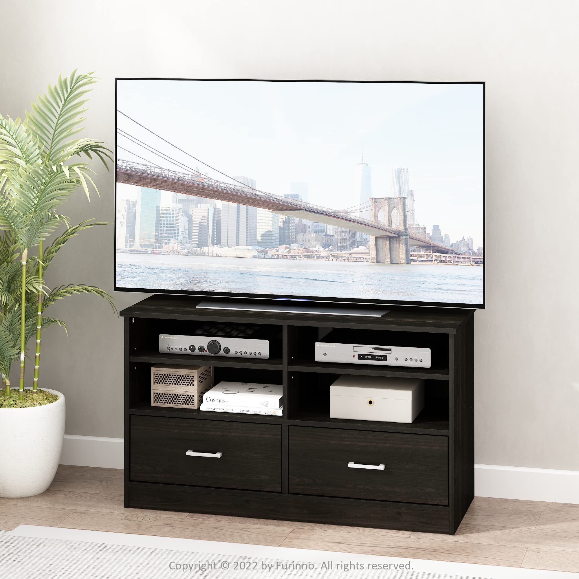 Furinno Jensen Tv Stand With Drawer, Espresso