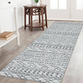 KUTA Moroccan Washable Kitchen Rug, 2x7 Non-Slip Vintage Grey Boho Hallway Runner Kitchen Runner Rug Ultra Soft Distressed Geome