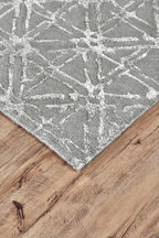HomeRoots 511601 8 x 11 ft. Gray & Silver Wool Abstract Hand Tufted Handmade Rectangle Area Rug