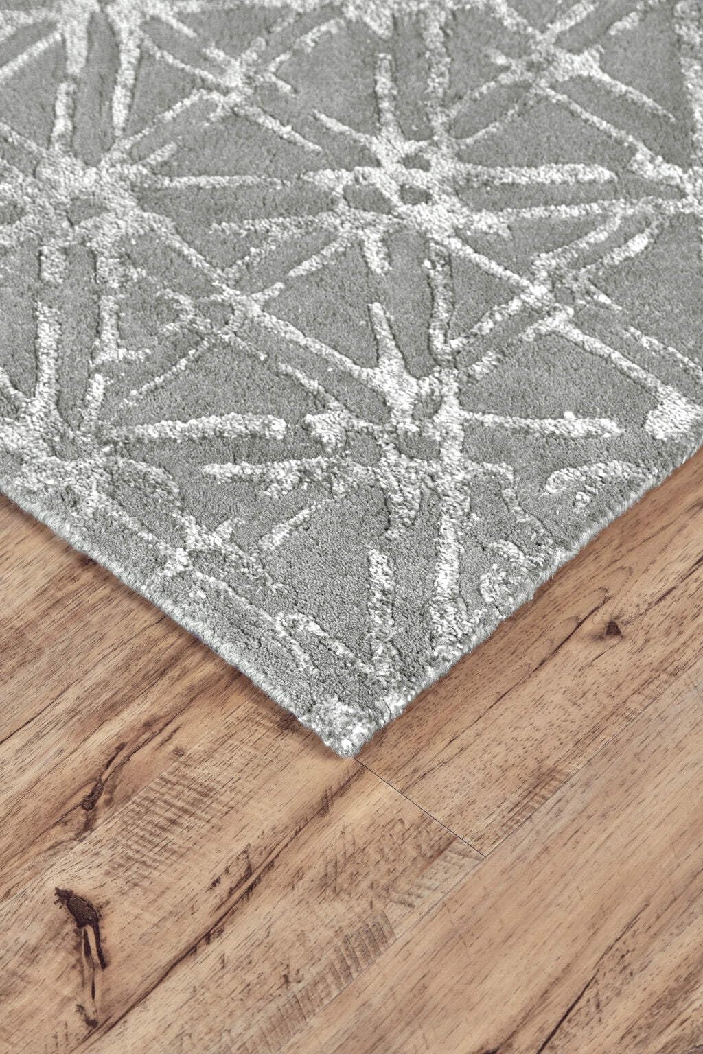 HomeRoots 511601 8 x 11 ft. Gray & Silver Wool Abstract Hand Tufted Handmade Rectangle Area Rug