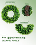 Ddhs 20'' Boxwood Wreaths Front Door Artificial Spring Wreath. Wreaths For Front Door Farmhouse Wedding Green Year Round Indoor