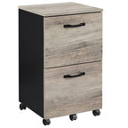 Vasagle 2-Drawer File Cabinet, Filing Cabinet For Home Office, Small Rolling File Cabinet, Printer Stand, For A4, Letter-Size Files, Hanging File Folders, Modern Style, Greige And Black Uofc040B02