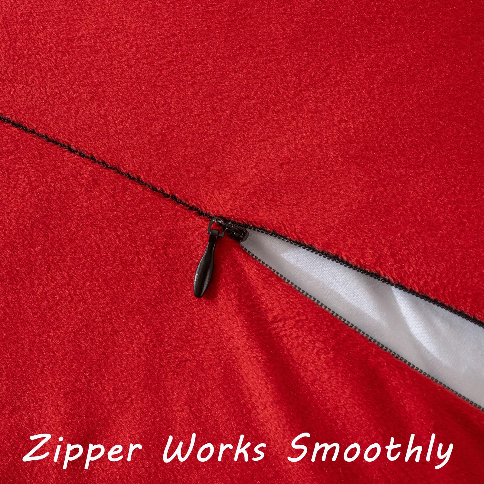 Futei Red Boho Throw Pillow Covers With Tassels 20X20 Inch Set Of 2,Soft Velvet Decorative Cushion Case,Home Decor For Couch Bed