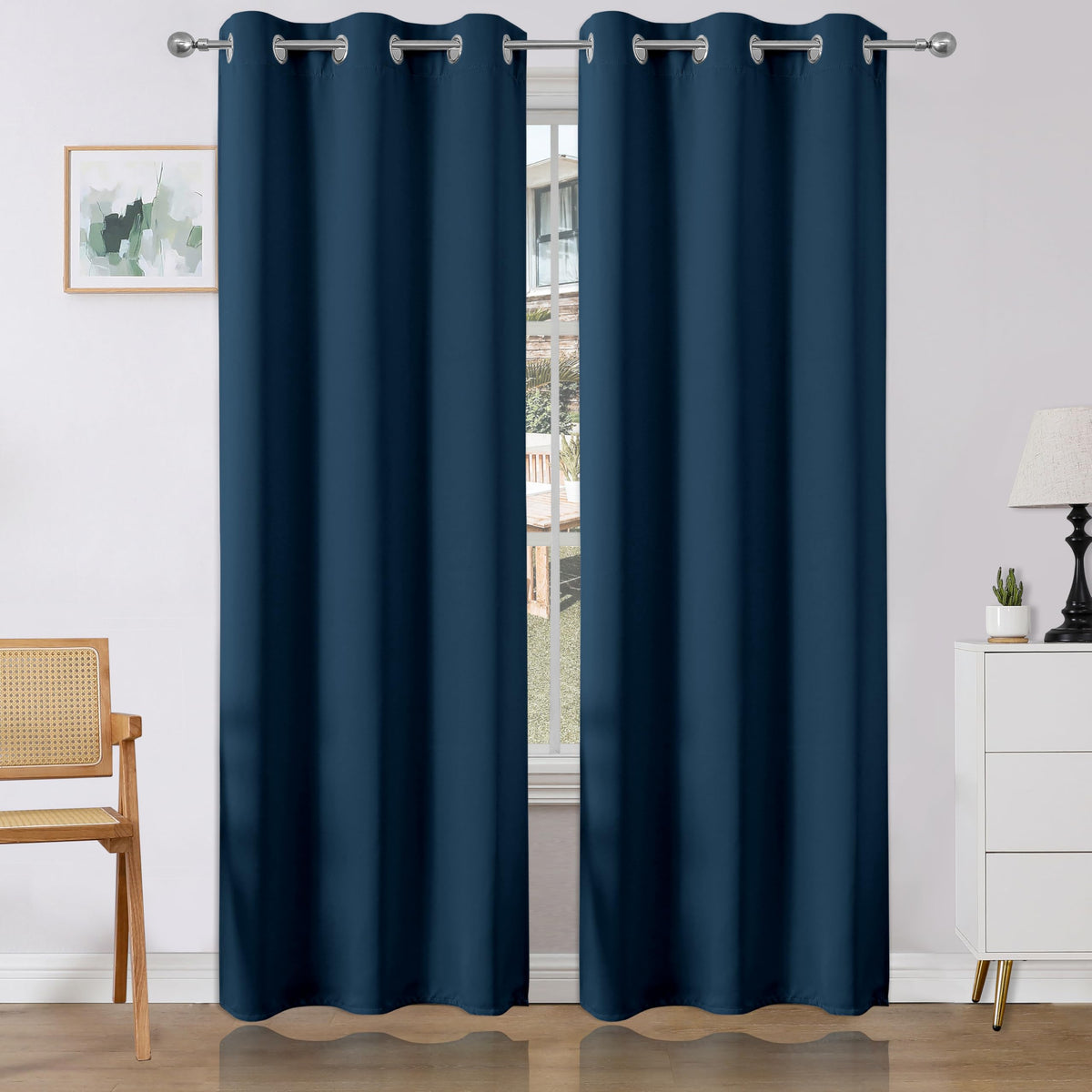 Joydeco Blackout Curtains 90 Inches Long 2 Panels Set, Thermal Insulated Long Curtains& Drapes 2 Burg, Room Darkening Curtains F