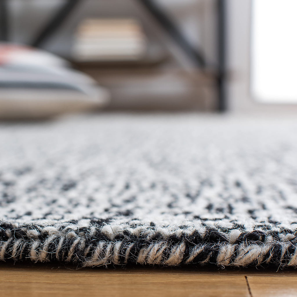 Safavieh Abstract Collection Accent Rug - 3' X 5', Black & Ivory, Handmade Wool, Ideal For High Traffic Areas In Entryway, Livin