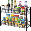 Veloix Black 2 Tier Kitchen Shelf Organizer | Metal Countertop Rack For Pantry, Bathroom & Vanity Table