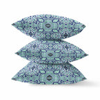 HomeRoots Muted Blue Aqua Blue Aqua Cloverleaf Boho Suede Throw Pillow