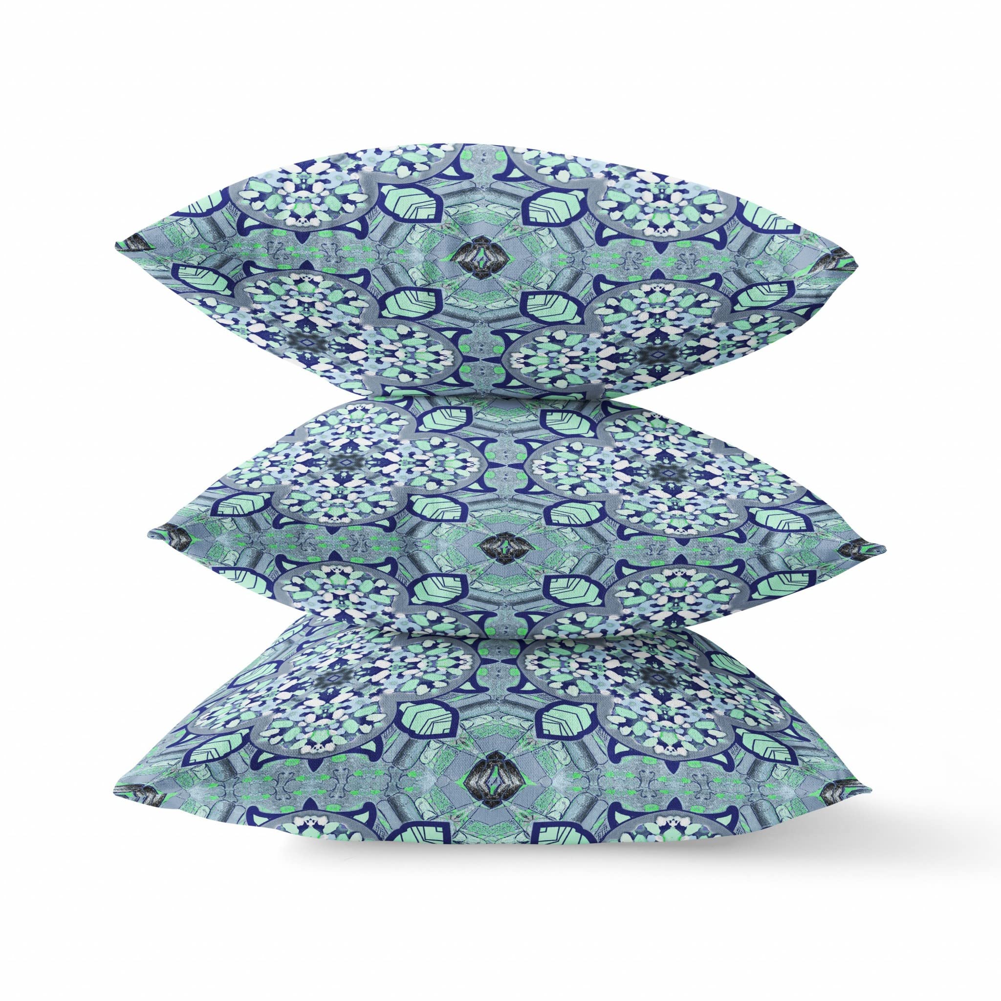 HomeRoots Muted Blue Aqua Blue Aqua Cloverleaf Boho Suede Throw Pillow