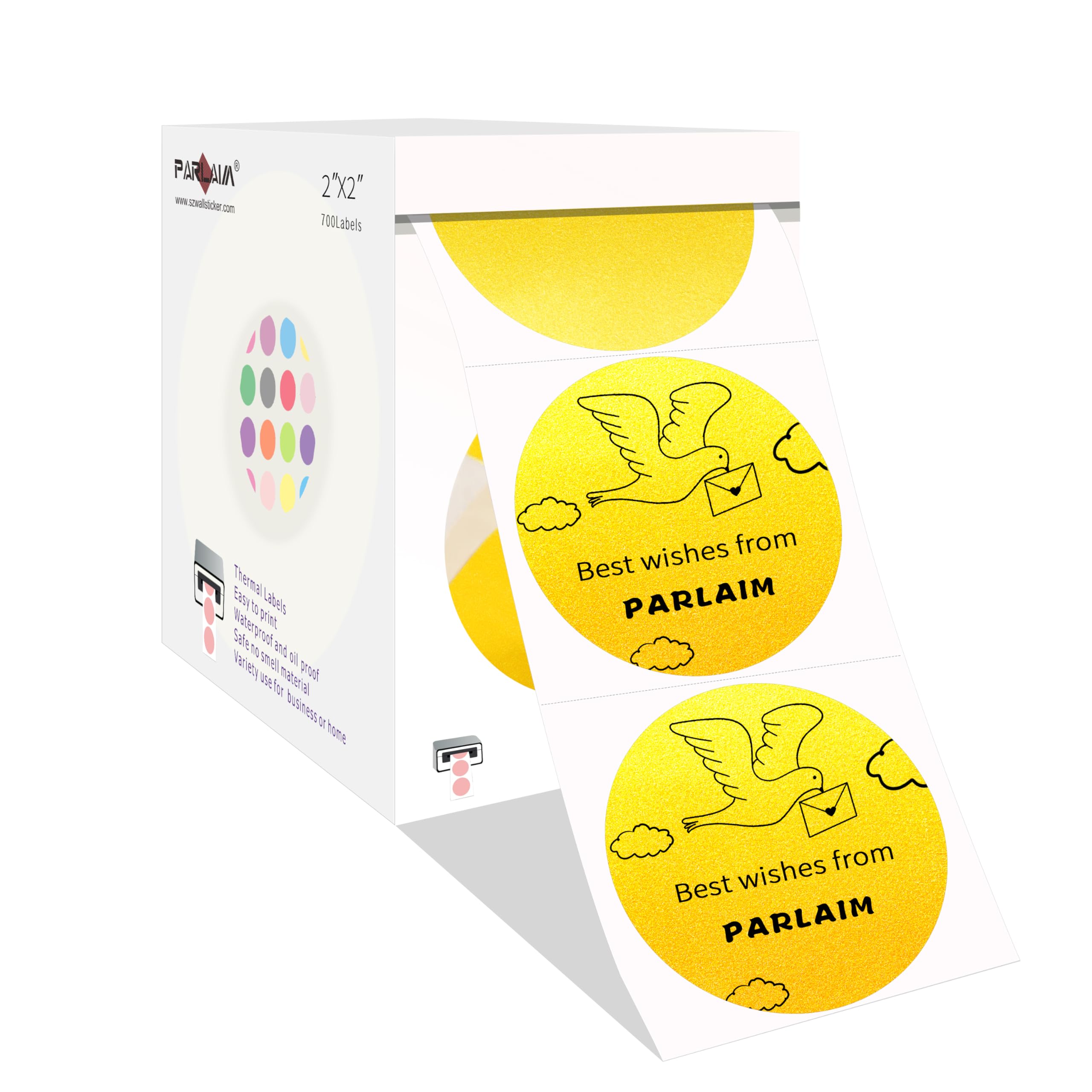 Parlaim 2 Inch Round Thermal Label,Circle Sticker Labels For Thermal Printer,Self-Adhesive Round Direct Thermal Labels,700 Per/R