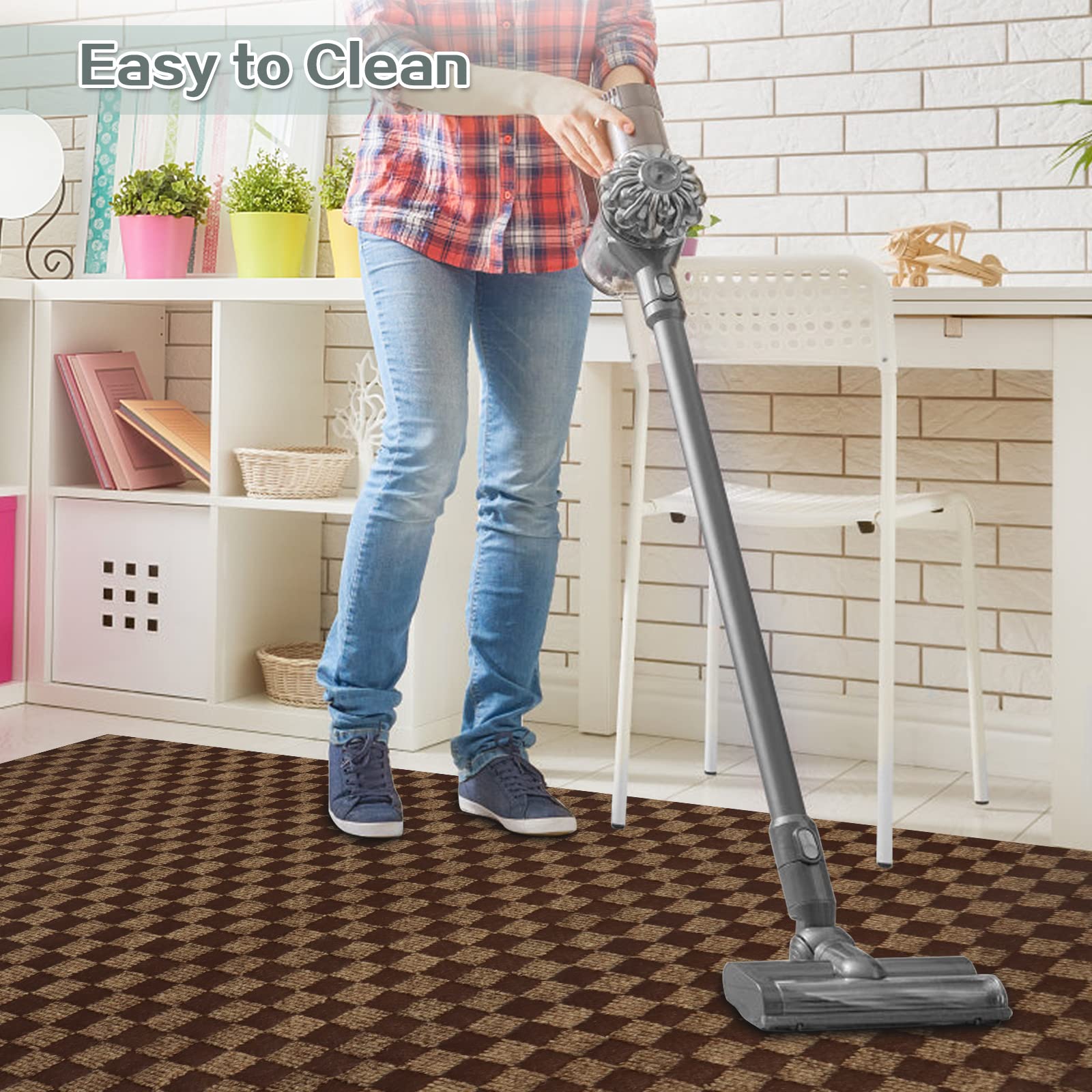 Custom Size Runner Rug 2 Ft X 50 Ft, Zgr 2-82Ft Carpet Runners Hallway Entryway Kitchen Garage Laundry Room Area Rugs With Non-S