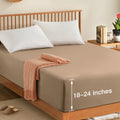 Manyshofu Queen Extra Deep Pocket Fitted Sheet Only - 1800 Thread Count Hotel Deep Fitted Sheet Up To 24 Inches Mattress, Taupe