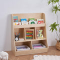 SHINITOY Montessori Shelf Childrens Bookcases 3Shelf Bookcase for Kids, Wooden Toy Storage Organizer for Books Toys, 8Section 