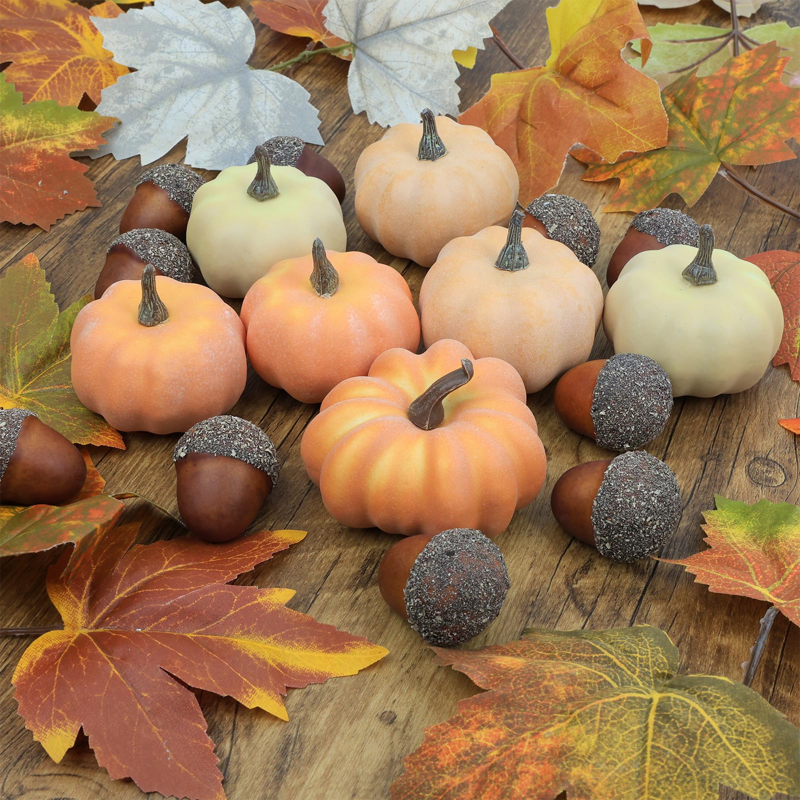 Ghrdopy Fake Pumpkins, 21 Pcs Plastic Pumpkins, Artificial Pumpkins For Decorating Thanksgiving Halloween Seasonal Holiday Decor