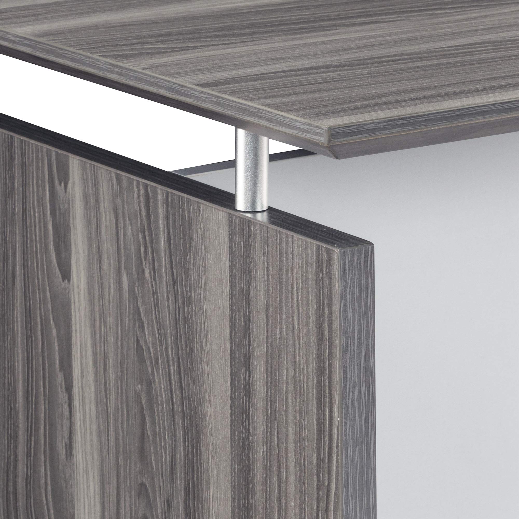Mayline MNDS63LGS Medina Straight Edge Desk, 63"W, Gray Steel Laminate