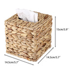 Sumnacon Tissue Box Cover Water Hyacinth Tissue Box Sqaure Tissue Holder Woven Tissue Cover Wicker Cube Tissue Box Holder For Ba