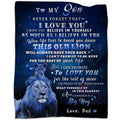 Tgruihm Son Blanket From Dad, Son Lion Blanket 50'X60', Father To Son Gifts From Dad, Son Gifts From Dad, Dad To Son Gifts, To