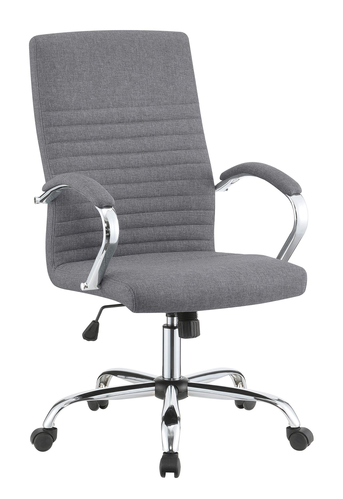 Coaster Home Furnishings Upholstered Casters Grey and Chrome Office Chair, 23&quot;&quot; w x 28&quot;&quot; d x 42-46&quot;&quot; h (881217)