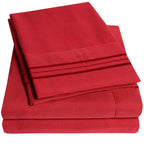 1500 Supreme Collection California King Sheet Sets Red - Luxury Hotel Bed Sheets And Pillowcase Set For California King Mattress