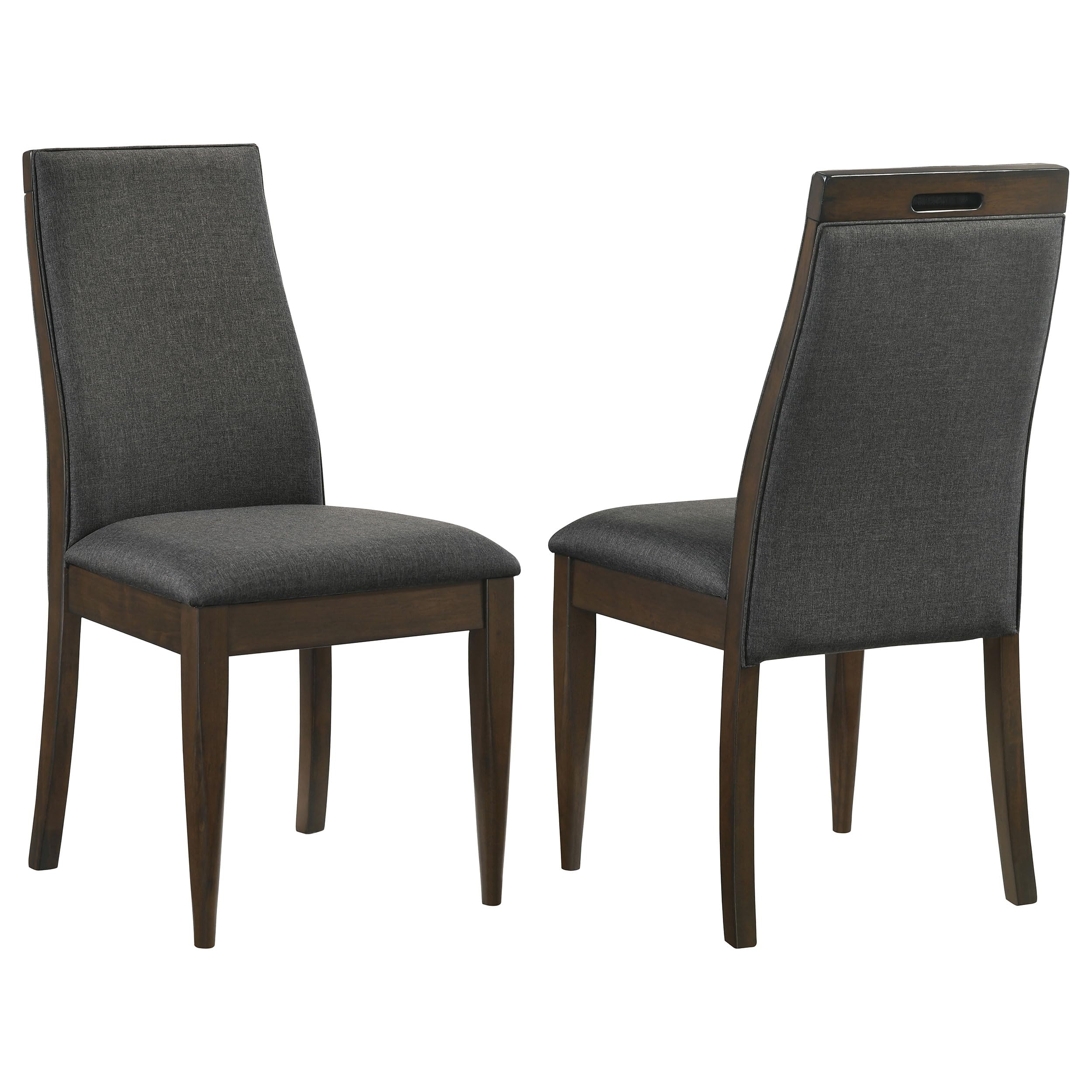 Coaster Home Furnishings Wes Upholstered Side Chair (Set of 2) Grey and Dark Walnut