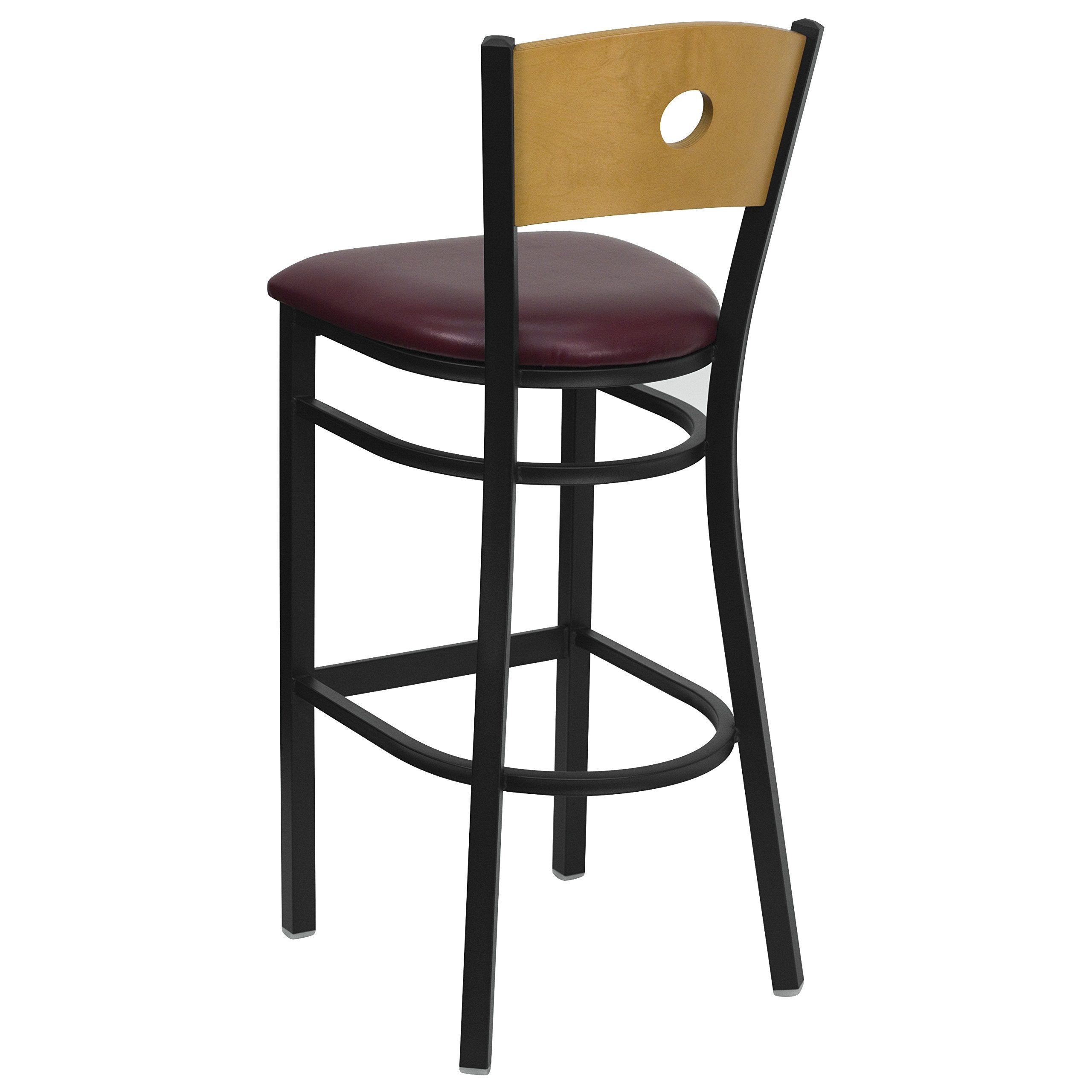 Flash Furniture F6Bcirbarbrv Natural Circle Back Metal Restaurant Bar Stools W/Vinyl Seat