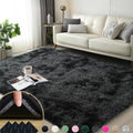 Mugorn 3x5 Rugs for Bedroom, Fluffy Area Rugs for Living Room, Soft Shag Kids Rug Small Carpet with 4 Non-Slip Rug Pads (Black G